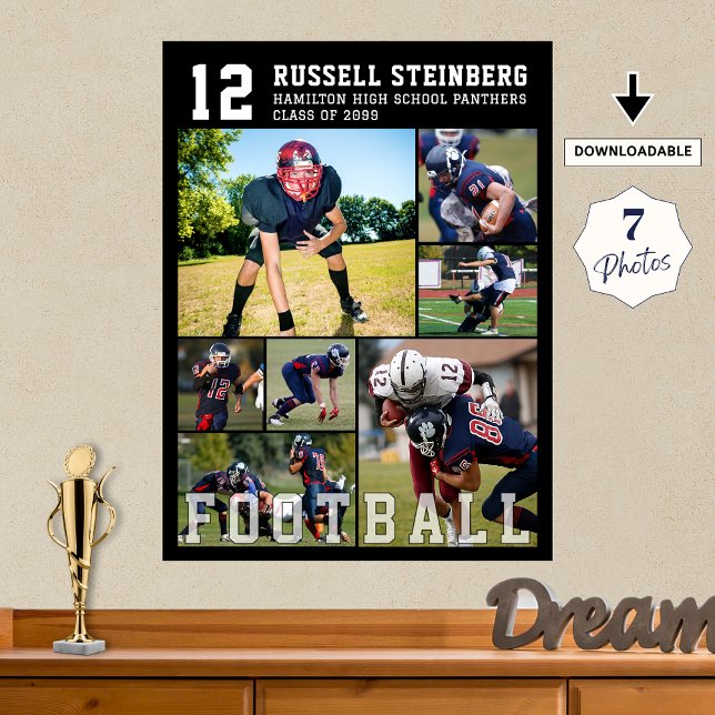 Póster Football High School Senior Night 7 Photo Collage (Subido por el creador)