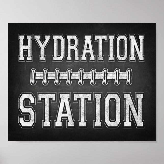 Póster Football HYDRATION STATION Sign Chalk Print (Frente)