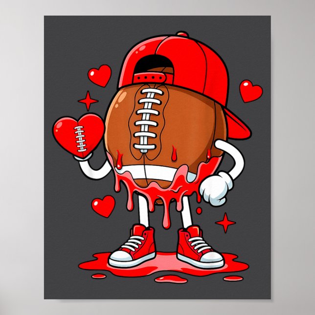 Póster Football Ice Cream Valentine Dripng Game Day Men B (Frente)