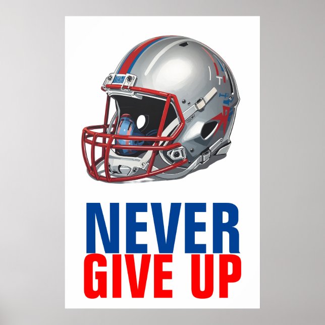 Póster Football Motivational Never Give Up  (Frente)