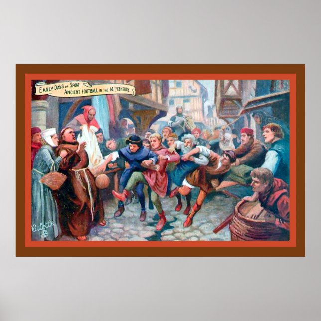 Póster Football Soccer Siglo XIV - 1908 Copia impresa de  (Frente)