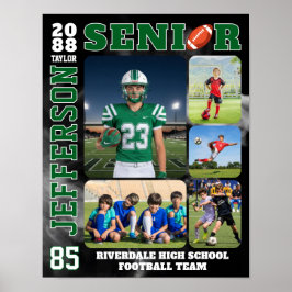 Póster Football Team Sports Player Senior Photo Collage