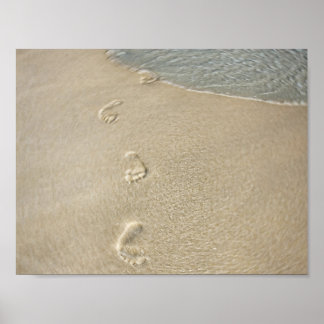 Póster footprints in the sand