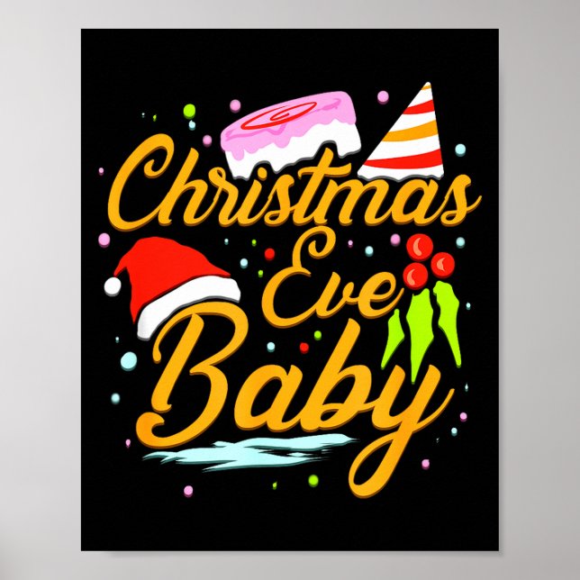 Póster For Christmas Eve Birthday Womens December Birthda (Frente)