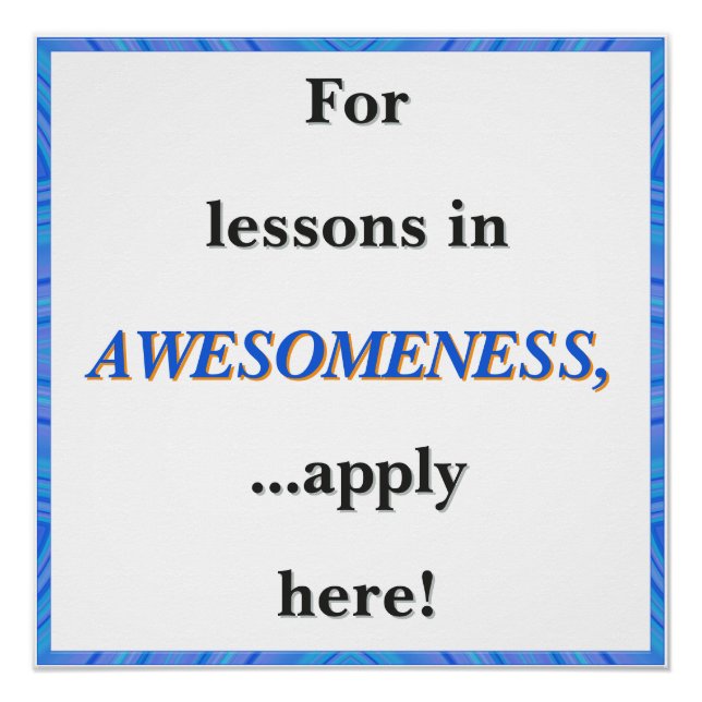 Póster For Lessons in Awesomeness (Anverso)