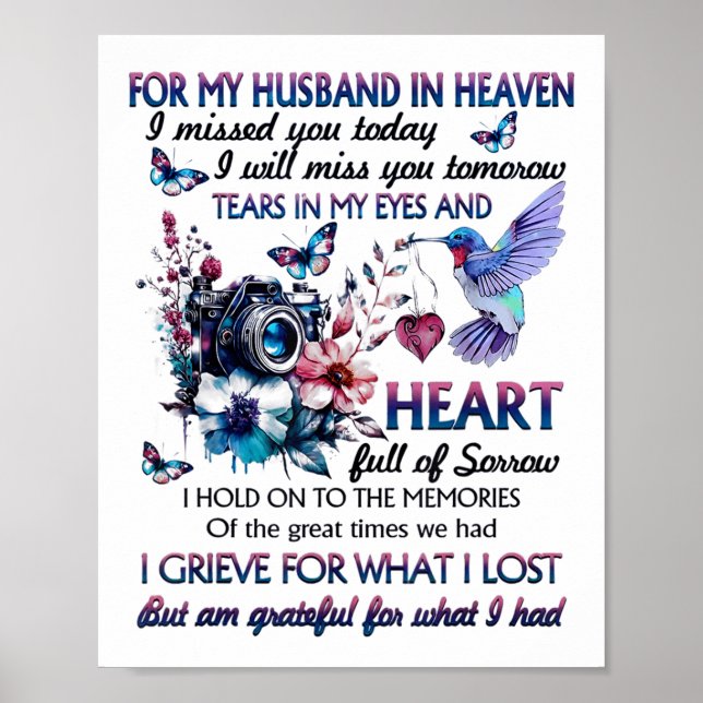 Póster For My Husband In Heaven I Missed You Today  (Frente)