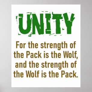 Póster For The Strength Of The Pack - Unity Quote