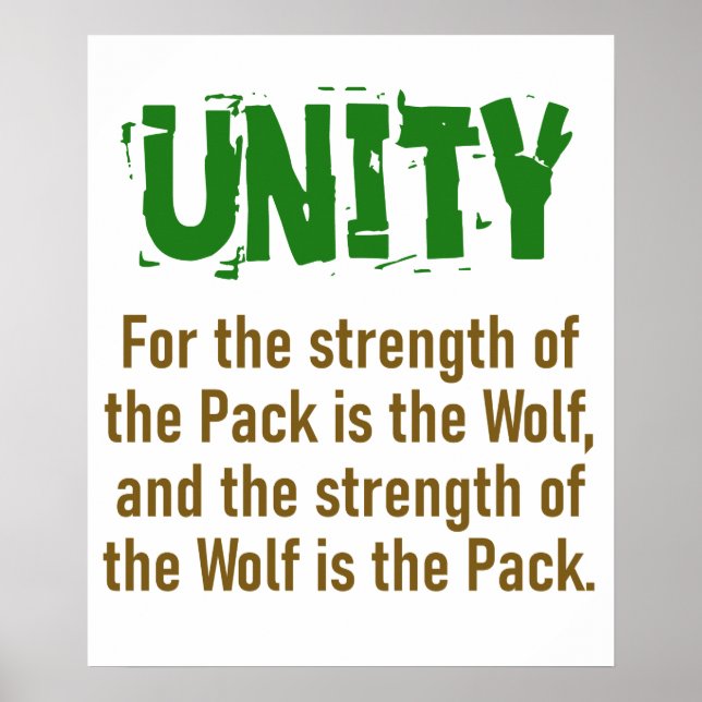 Póster For The Strength Of The Pack - Unity Quote (Frente)