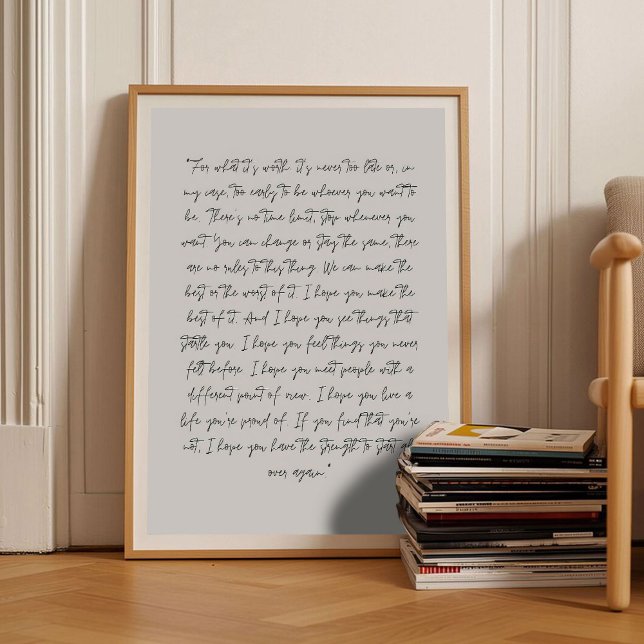 Póster For What It's Worth Print Affirmation Print Fitzge (Subido por el creador)