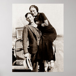 Póster Forajidos americanos Bonnie y Clyde La banda de Ba