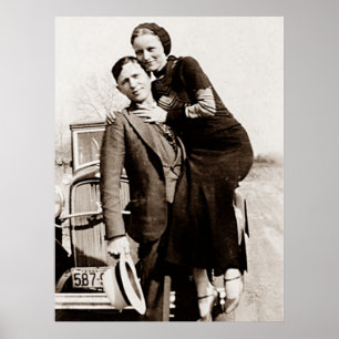 Póster Forajidos americanos Bonnie y Clyde La banda de Ba