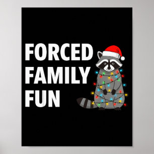 Póster Forced Family Fun pijamas de Navidad divertido map