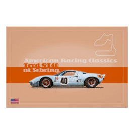 Póster Ford GT40 at Sebring