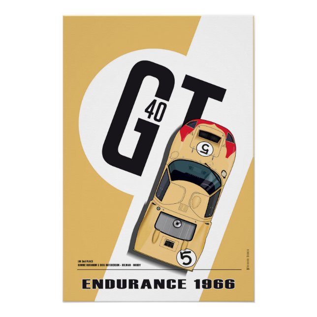 Póster Ford GT40 Bucknum-Hutcherson (Anverso)