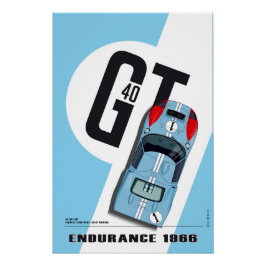 Póster Ford GT40 Ken Miles-Denis Hulme