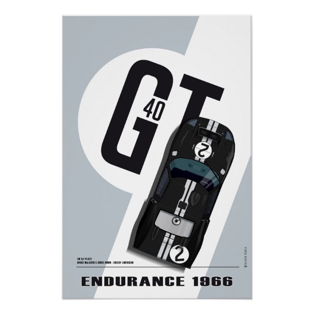 Póster Ford GT40 McLaren-Amon (Anverso)