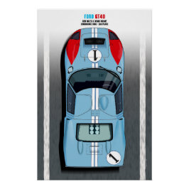 Póster Ford GT40 Miles-Hulme LM 1966