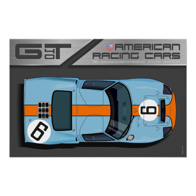 Póster Ford GT40 No.6 (Anverso)