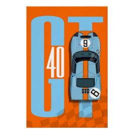 Póster Ford GT40 No.6 Top Tribute