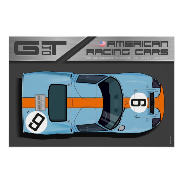 Póster Ford GT40 No.9 (Anverso)