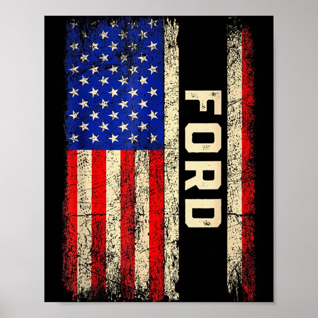 Póster Ford Last Name Shirt Ford Name American Flag  (Frente)
