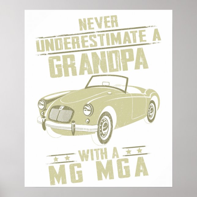 Póster Ford Mustang Lover Gift - Never Underestimate A Gr (Frente)