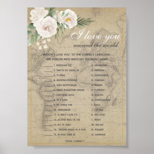 Póster Foreign Words  Bridal Shower game  Poster
