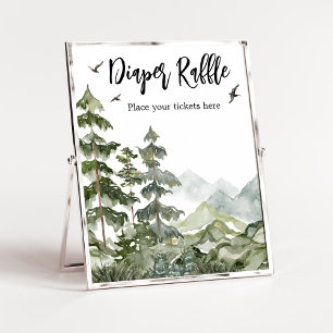 Póster Forest Adventure Baby Shower Diaper Raffle