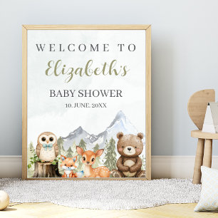 Póster Forest Adventure Baby Shower for Boy
