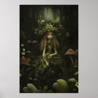 Póster Forest Fairy Botanical Print, Moody Cottagecore