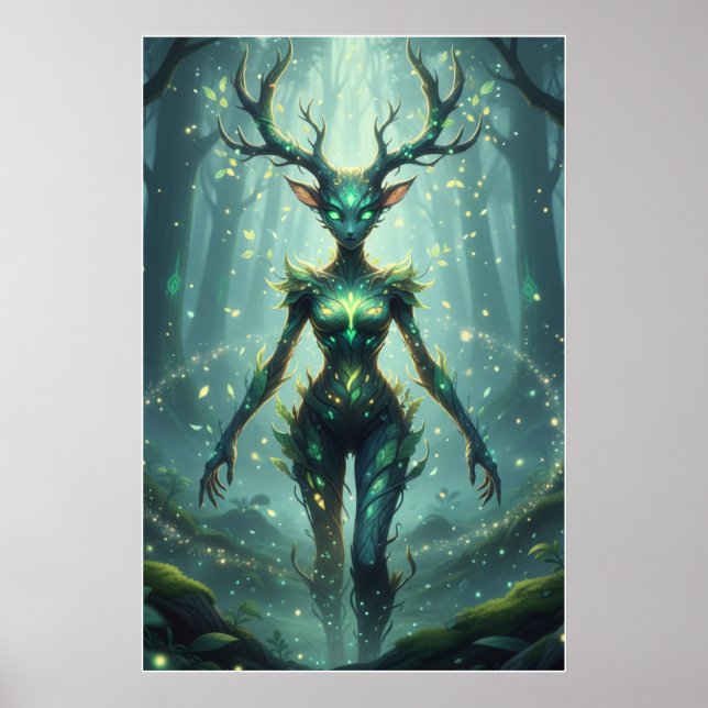 Póster Forest Guardian Spirit Fantasy Art Poster (Frente)