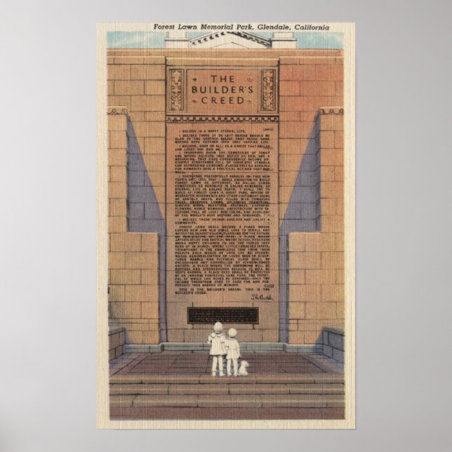 Póster Forest Lawn Memorial Park, Builder's Creed (Frente)