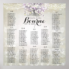 Póster Forest Mason Jar Lavender Heart Leaf Tree Boda