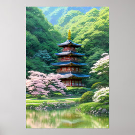 Póster Forest Pagoda Haven