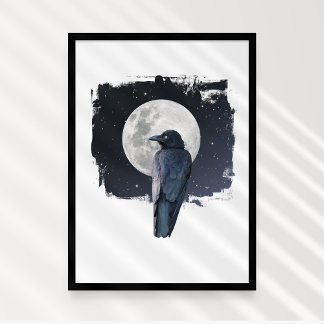 Póster Forest Raven Cold Moon