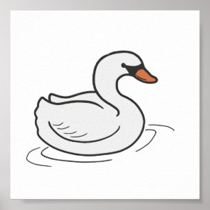 Póster Forest Swan Tiny Print