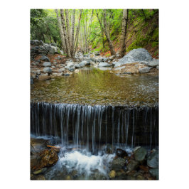 Póster Forest Waterfall Cascade – Mountain Stream Print
