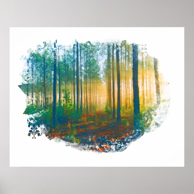 Póster " Forest Woods Rustic Woodland Artsy (Frente)