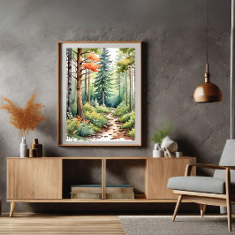 Póster Forest Woodsy Magic Landscape Poster