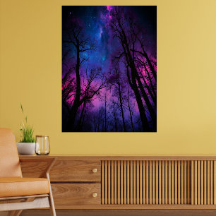 Poster forestal cósmico - Arte de pared de galaxia