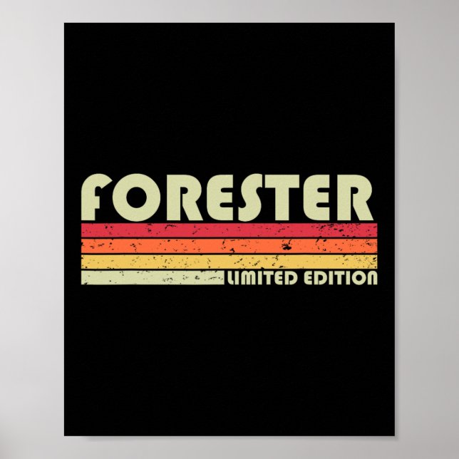 Póster Forester Funny Job Title Profession Birthday Worth (Frente)