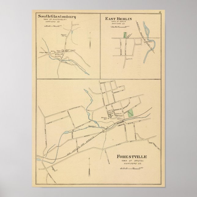 Póster Forestville, S Glastonbury, E Berlín (Frente)