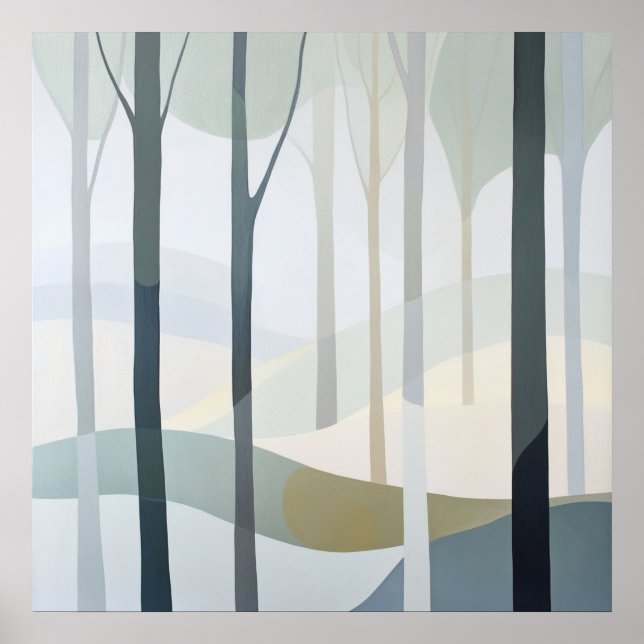 Póster Forêt abstraite dans la brume 🌲🌫️ (Frente)