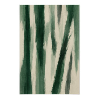 Póster Forêt Liquide – Affiche Abstraite Vert Encre