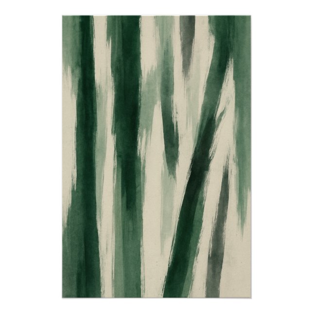 Póster Forêt Liquide – Affiche Abstraite Vert Encre (Anverso)