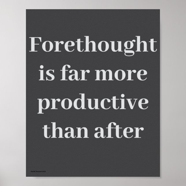 Póster "Forethought..." Poster (Frente)