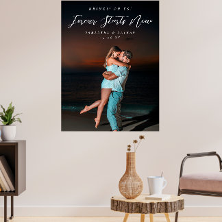 Póster Forever Couple Photo Engagement Welcome Sign Post