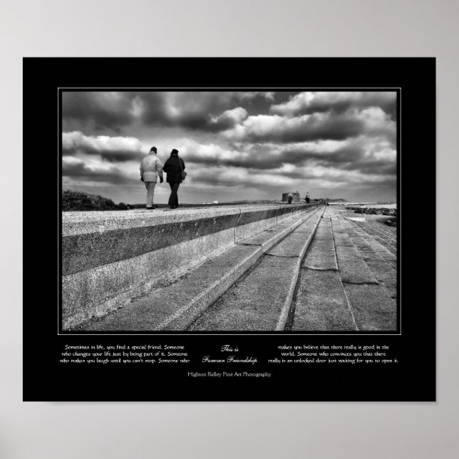 Póster Forever Friendship, Winter Seaside Stroll Fine Art (Frente)
