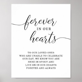Póster Forever in our hearts memorial wedding sign