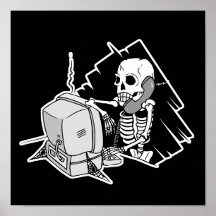 Póster forever skeleton on hold tech support